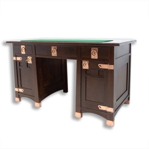 Bureau vintage en chêne de la Sécession viennoise, Autriche-Hongrie 1910