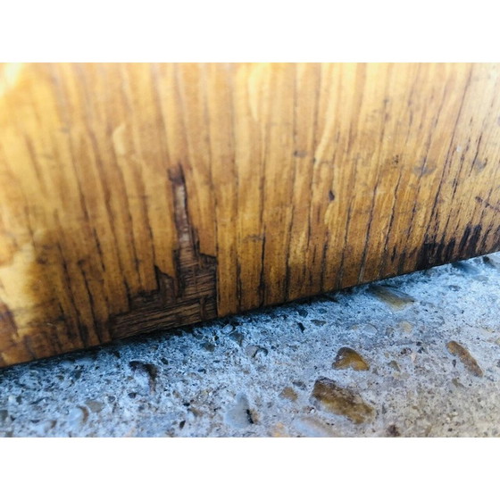 Image 1 of Meuble de rangement bas vintage en chêne blond avec roulettes, 1960