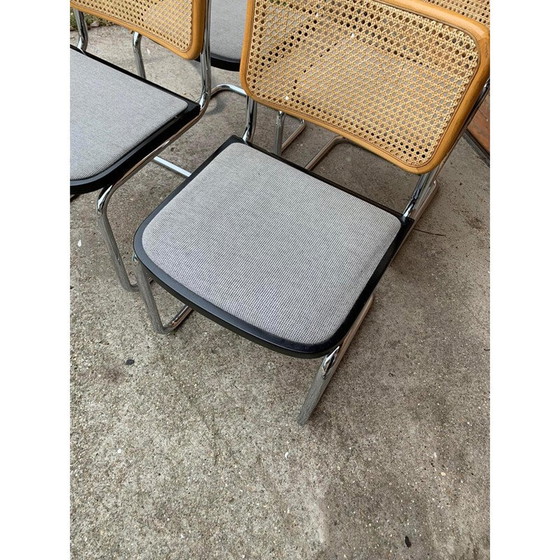 Image 1 of Ensemble de 4 chaises italiennes vintage B32 Cesca de Marcel Breuer, 1970