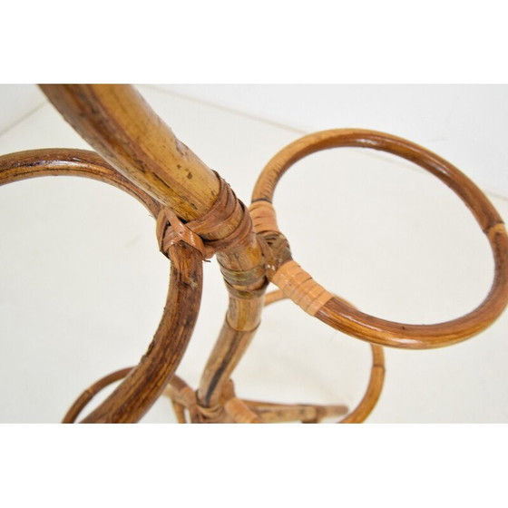 Image 1 of Porte-fleurs en rotin et bambou du milieu du siècle, Italie, années 1950