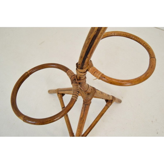 Image 1 of Porte-fleurs en rotin et bambou du milieu du siècle, Italie, années 1950