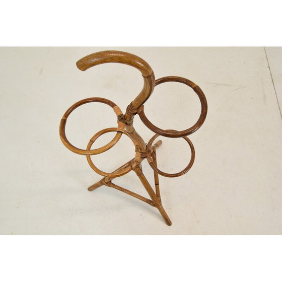 Image 1 of Porte-fleurs en rotin et bambou du milieu du siècle, Italie, années 1950
