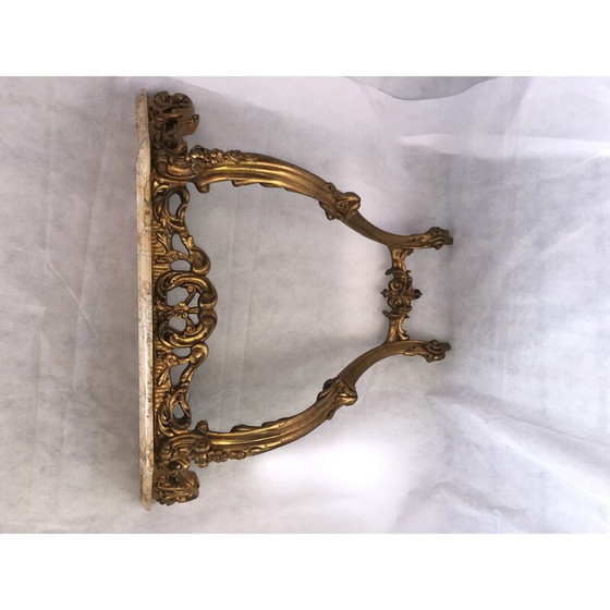 Image 1 of Console vintage en bois doré et marbre