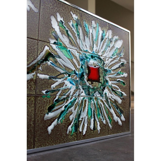 Image 1 of Table basse vintage en céramique et chrome