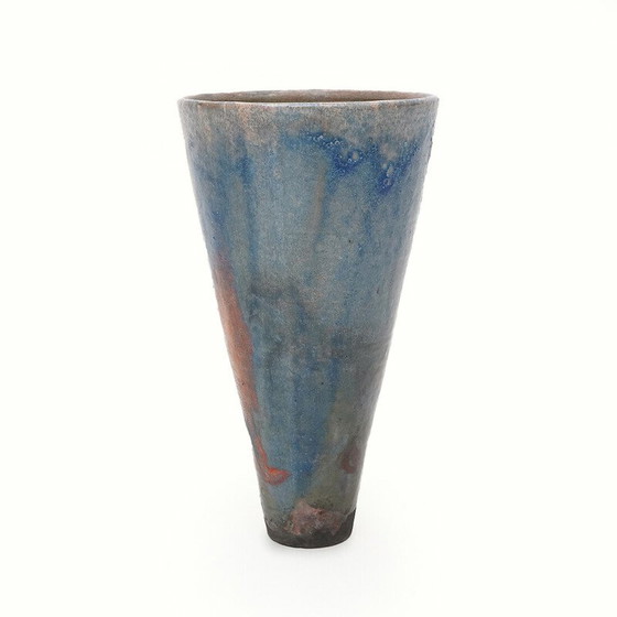Image 1 of Vase conique vintage en céramique émaillée, 1970