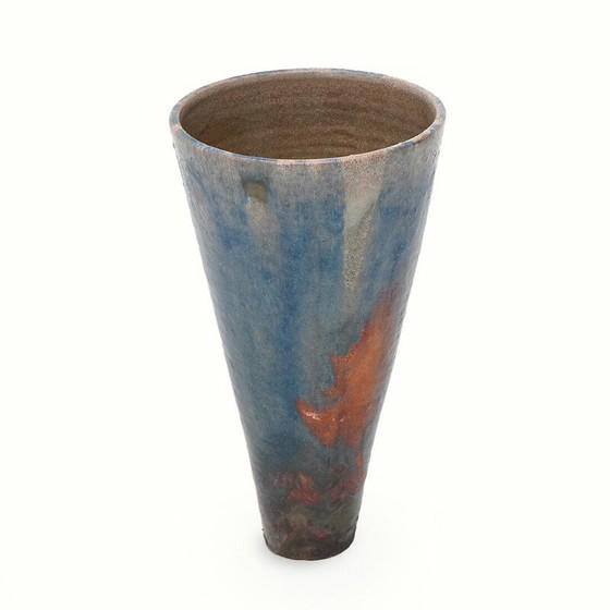 Image 1 of Vase conique vintage en céramique émaillée, 1970