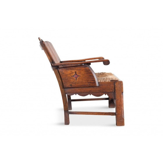 Image 1 of Chaise longue en bois sculpturale vintage, 1930