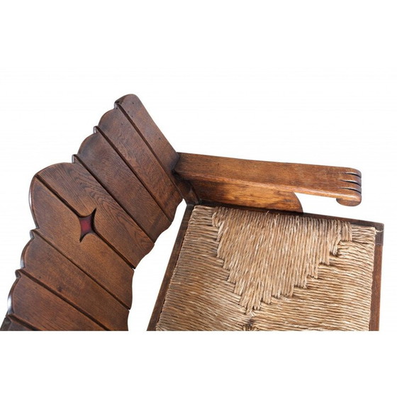 Image 1 of Chaise longue en bois sculpturale vintage, 1930