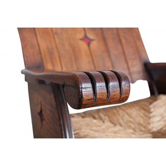 Image 1 of Chaise longue en bois sculpturale vintage, 1930