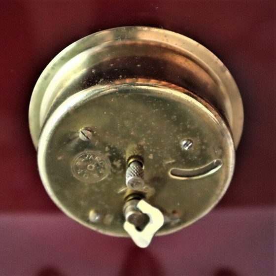 Image 1 of Horloge vintage Bayard en bakélite rouge, blanc et or, 1960