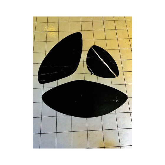 Image 1 of Ensemble de 3 tables en marbre noir - années 1980