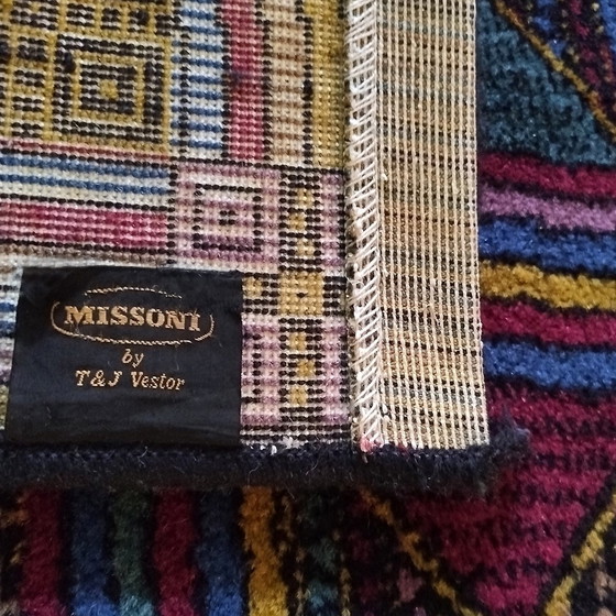 Image 1 of 1980S Gorgeous Geometric Italian Woolen Rug By Missoni For T&J Vestor