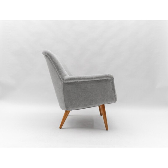 Image 1 of Paire de fauteuils vintage en tissu Teddy, 1950