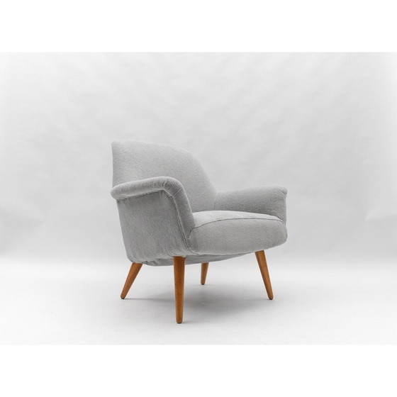 Image 1 of Paire de fauteuils vintage en tissu Teddy, 1950