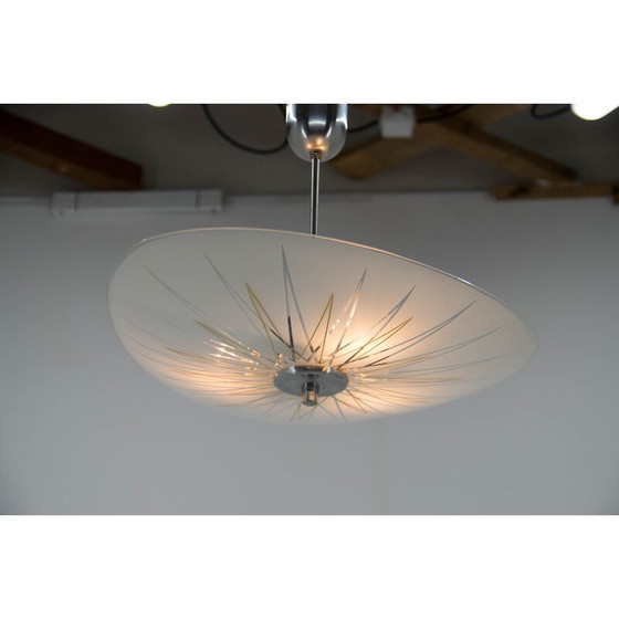 Image 1 of Lustre en verre vintage, Tchécoslovaquie, années 1950