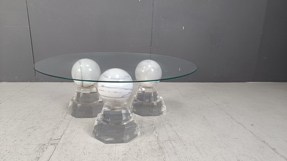Image 1 of Table basse sphérique en marbre par Roche Bobois, 1980S