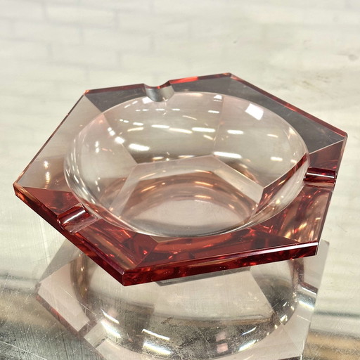 Cendrier rose en verre de Murano