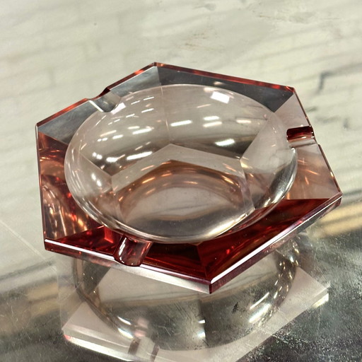 Cendrier rose en verre de Murano