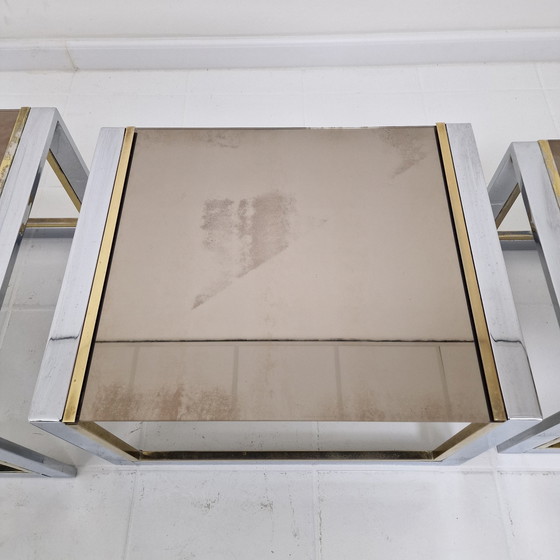 Image 1 of Ensemble de 3 tables gigognes Modern Regency par Belgo Chrom, 1980's