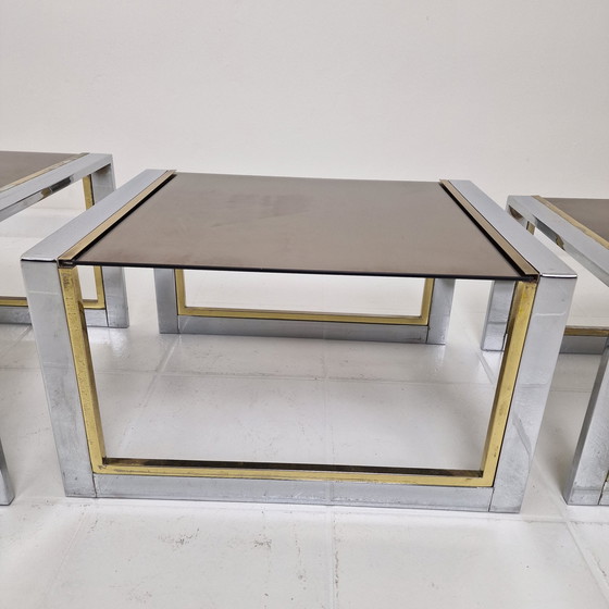 Image 1 of Ensemble de 3 tables gigognes Modern Regency par Belgo Chrom, 1980's