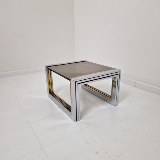 Image 1 of Ensemble de 3 tables gigognes Modern Regency par Belgo Chrom, 1980's