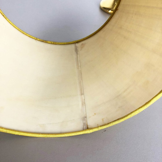 Image 1 of Lampe vintage en soie jaune et verre par Uno et Östen Kristiquil pour Luxus Vittsjö, Suède 1970