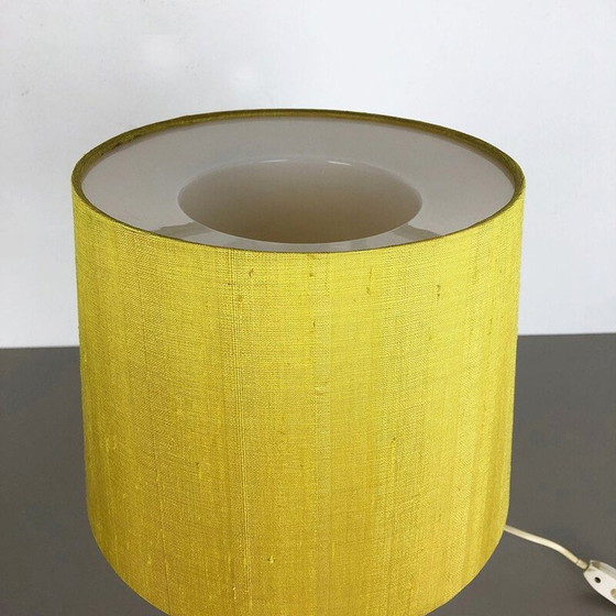 Image 1 of Lampe vintage en soie jaune et verre par Uno et Östen Kristiquil pour Luxus Vittsjö, Suède 1970