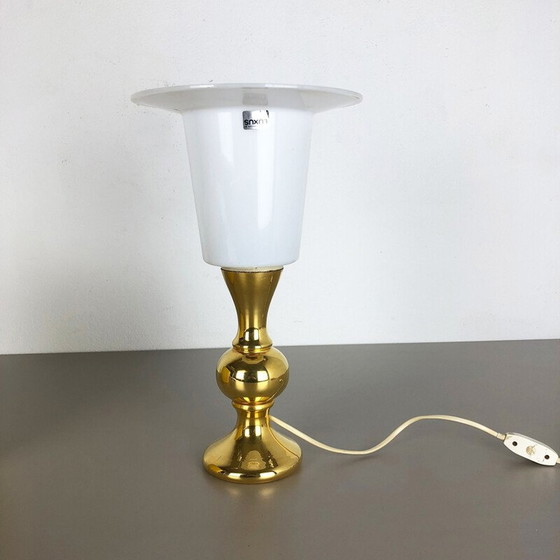 Image 1 of Lampe vintage en soie jaune et verre par Uno et Östen Kristiquil pour Luxus Vittsjö, Suède 1970