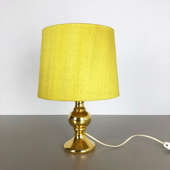 Image 1 of Lampe vintage en soie jaune et verre par Uno et Östen Kristiquil pour Luxus Vittsjö, Suède 1970