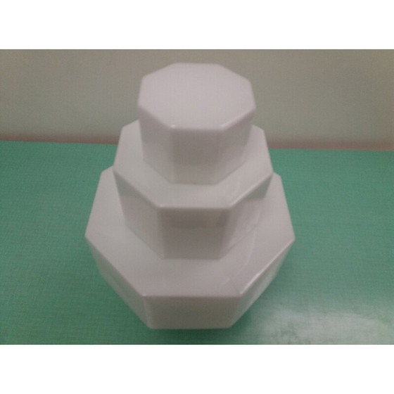 Image 1 of Lampe de table vintage en verre et chrome, Tchécoslovaquie 1940