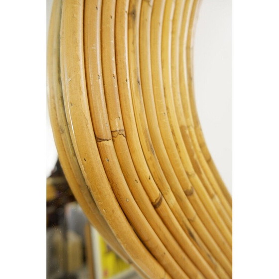 Image 1 of Miroir mural italien vintage contemporain en bambou