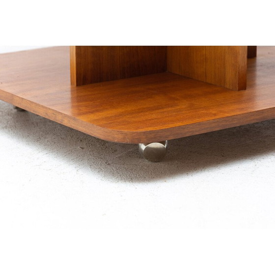 Image 1 of Table basse de bureau vintage sur roulettes, Tchécoslovaquie 1970