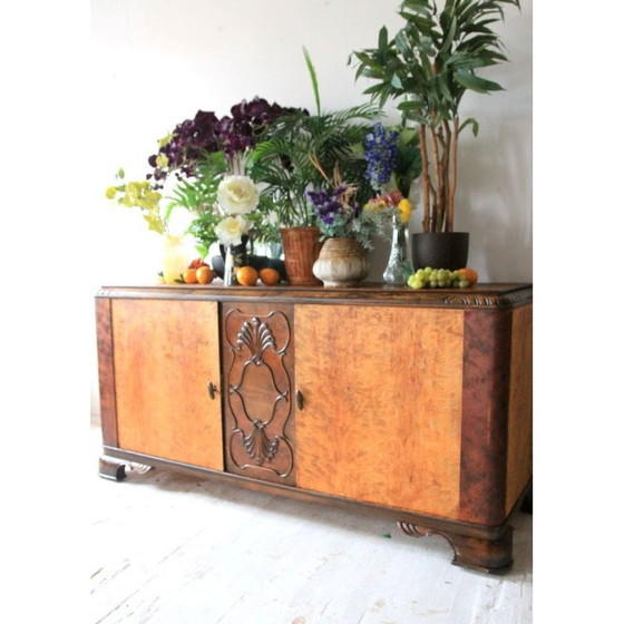 Image 1 of Buffet vintage français Art Déco en ronce d'érable