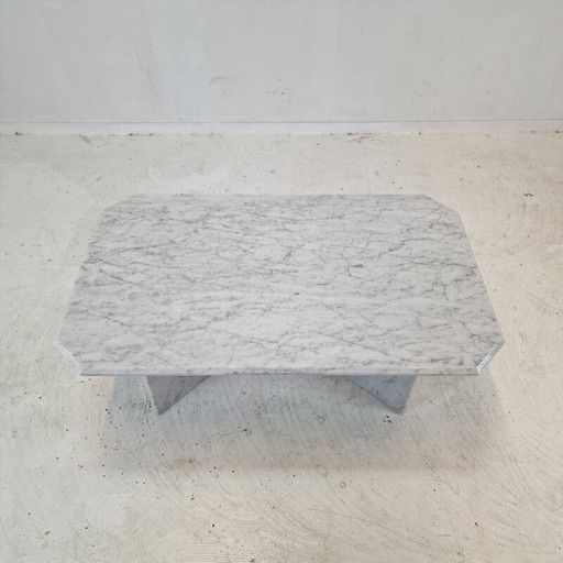 Table basse vintage en marbre, Italie 1980