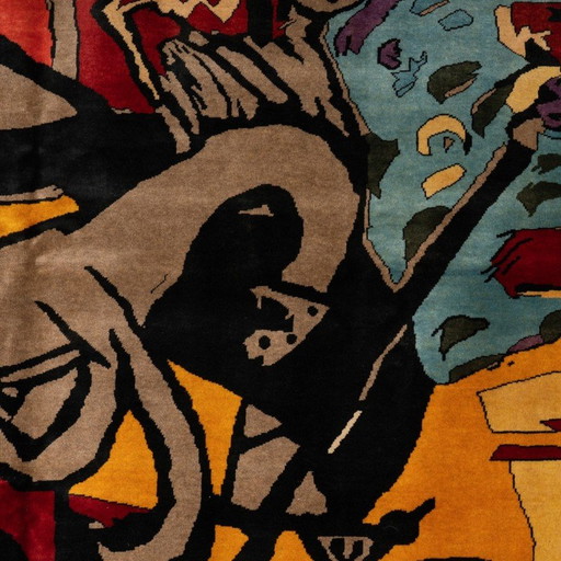 Tapis vintage en laine mérinos noué à la main