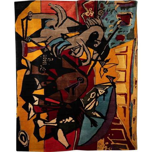 Tapis vintage en laine mérinos noué à la main