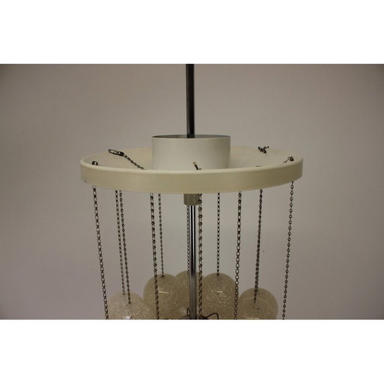 Image 1 of Lampe suspendue vintage "Bubble" en métal et plastique par Josef Hurka pour Napako, Tchécoslovaquie 1970
