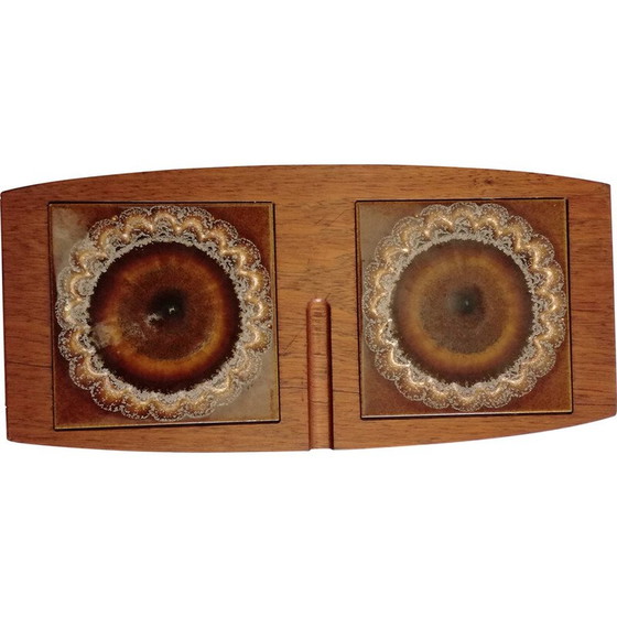 Image 1 of Dessous de plat vintage en teck et céramique de Wyncraft, 1970