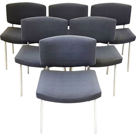 Image 1 of Ensemble de 6 chaises de conseil vintage par Pierre Guariche pour Meurop