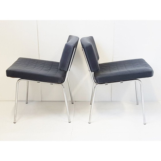Image 1 of Ensemble de 6 chaises de conseil vintage par Pierre Guariche pour Meurop