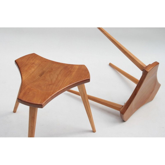 Image 1 of Pair of vintage tabourets en hêtre et orme, France, 1950s