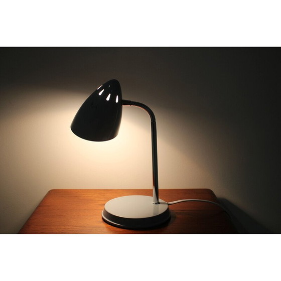 Image 1 of Lampe de table grise vintage, Tchécoslovaquie 1970