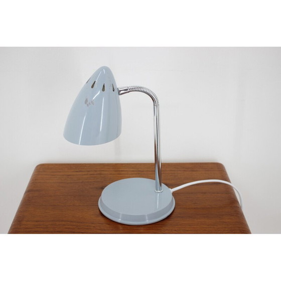Image 1 of Lampe de table grise vintage, Tchécoslovaquie 1970