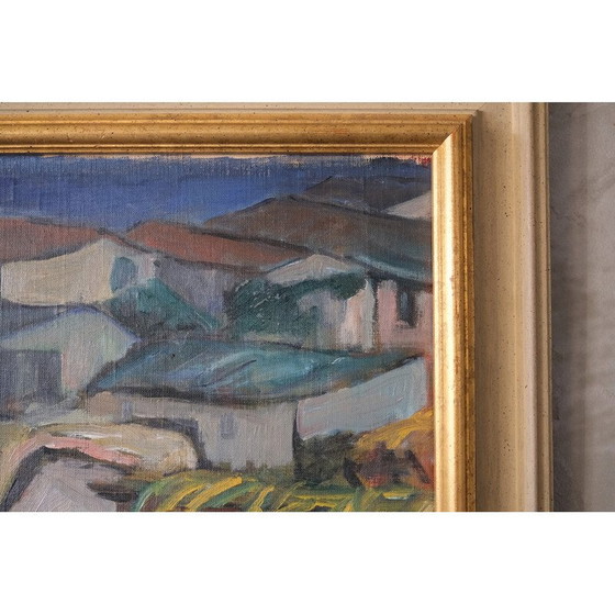 Image 1 of Huile vintage sur panneau d'Elsa Selander, années 1950