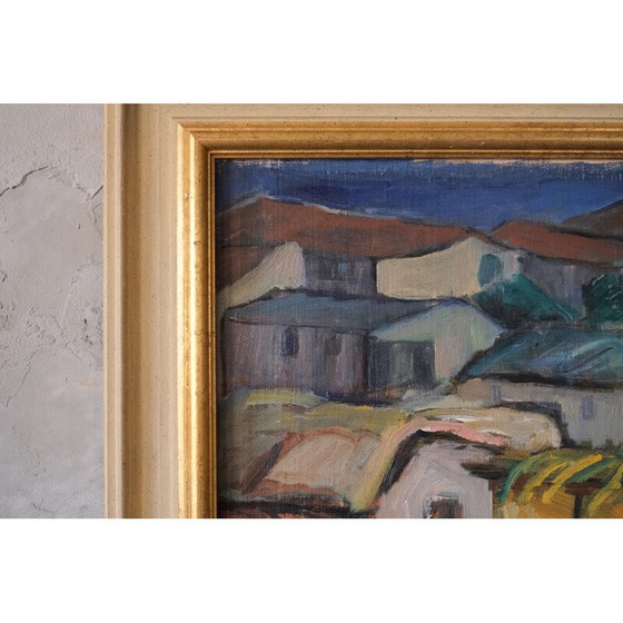 Image 1 of Huile vintage sur panneau d'Elsa Selander, années 1950