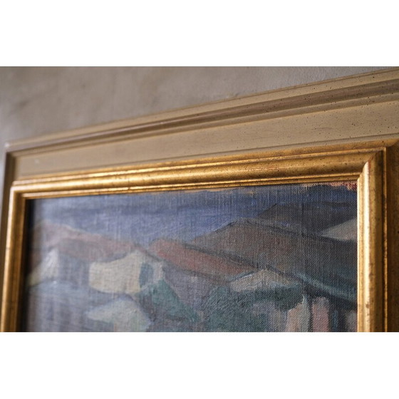 Image 1 of Huile vintage sur panneau d'Elsa Selander, années 1950