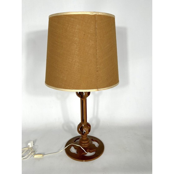 Image 1 of Lampe de table italienne en bois, 1950