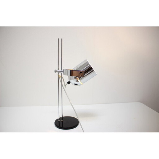 Lampe de table vintage en métal et acier chromé par Stanislav Indra pour Combi Lux, Tchécoslovaquie 1970