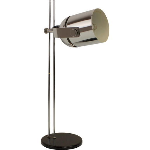 Lampe de table vintage en métal et acier chromé par Stanislav Indra pour Combi Lux, Tchécoslovaquie 1970
