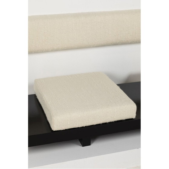 Image 1 of Banc vintage en bois laqué et tissu, années 1960